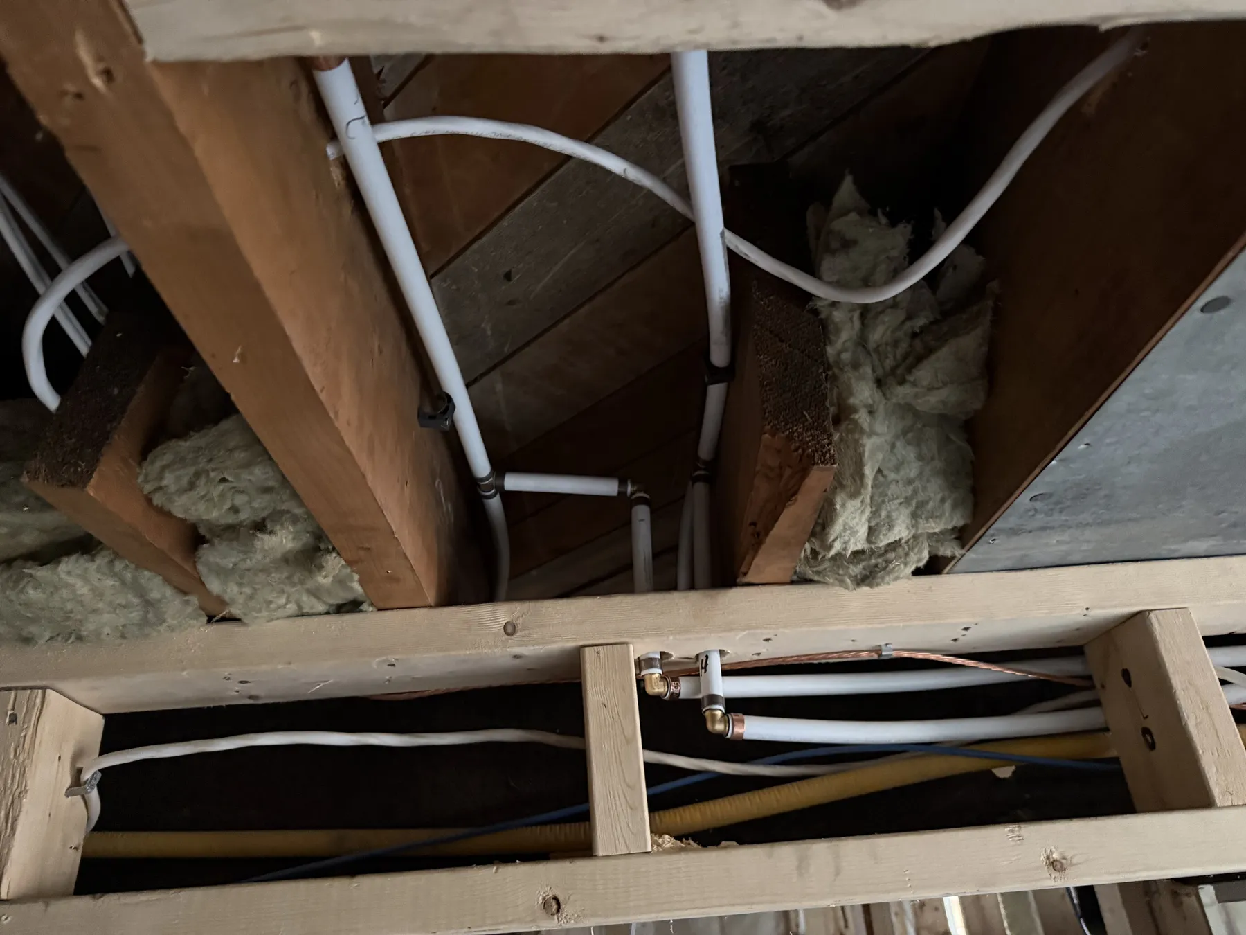 Bathroom waterline rough-in during an Ottawa renovation.